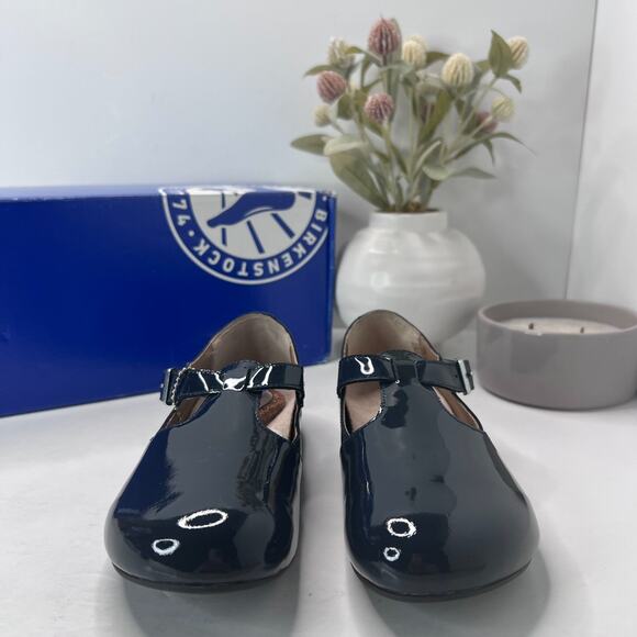 Birkenstock Tickel Patent Navy Leather Shoes Narrow Fit 1013207 Women's US 5 NWB - Picture 2 of 10